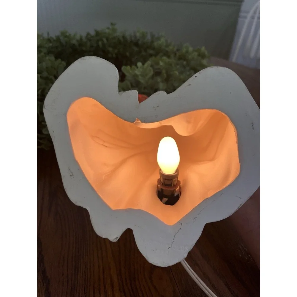Vintage 1972 Byron Mold Halloween Light Up Ceramic Ghost With Pumpkin